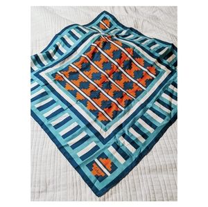 Echo Square Blue and Orange Geometric Scarf